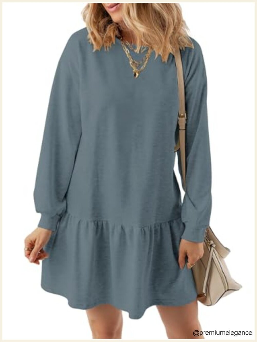 KISSMODA Women's Sweatshirt Dress Long Sleeve Patchwork Casual Mini Dress